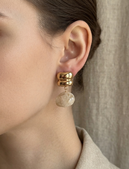 DOHA EARRINGS BEIGE