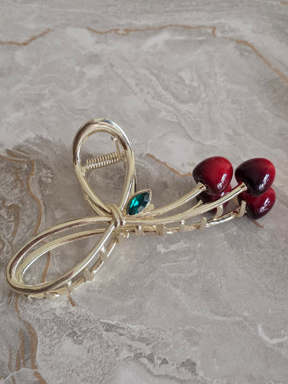 Cherry hair claw