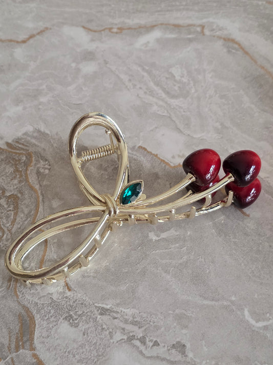 Cherry hair claw