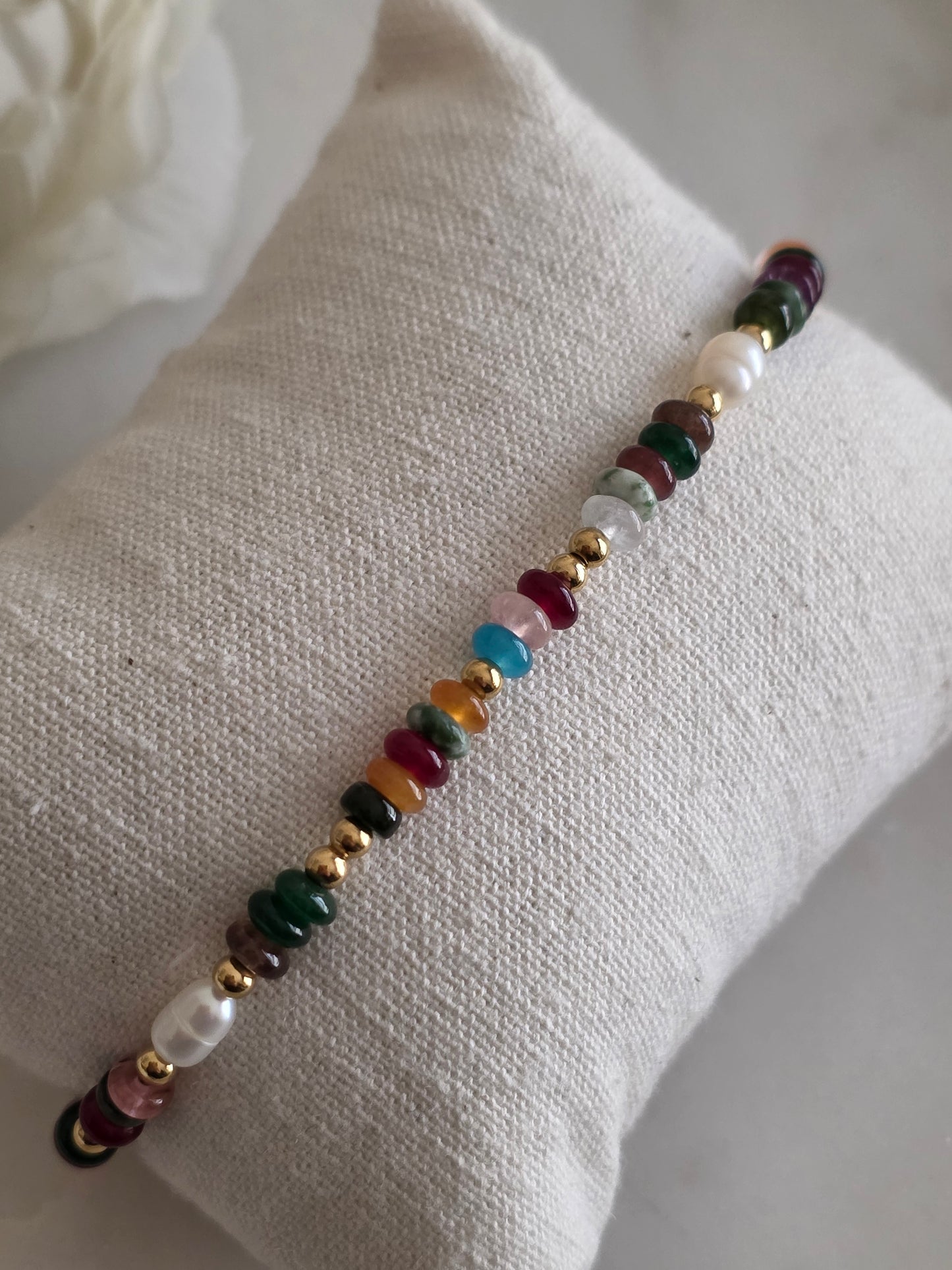 ESI NATURAL STONE & PEARL BRACELET