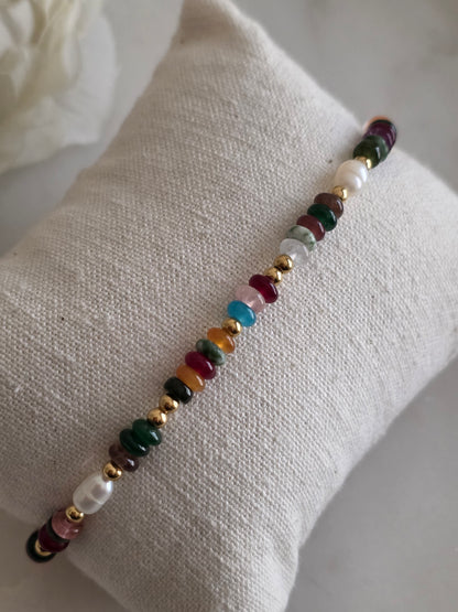 ESI NATURAL STONE & PEARL BRACELET
