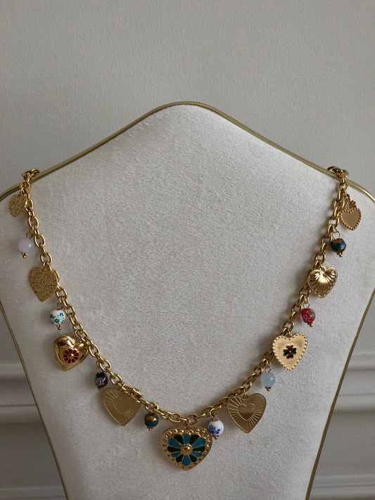 Vintage heart charm necklace