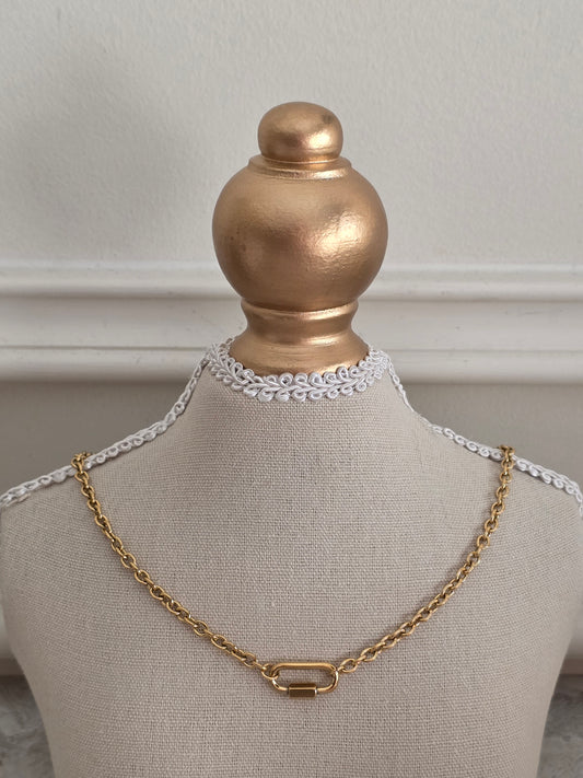 Gold charm link necklace
