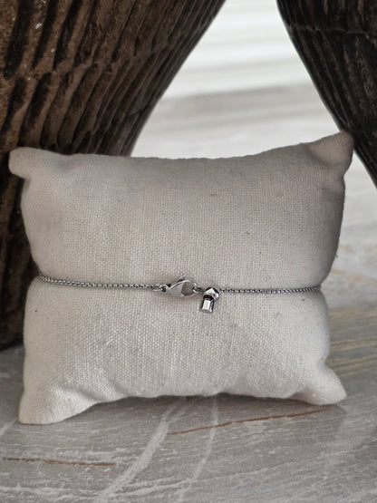 ASKIN FLOWER PENDANT BRACELET SILVER