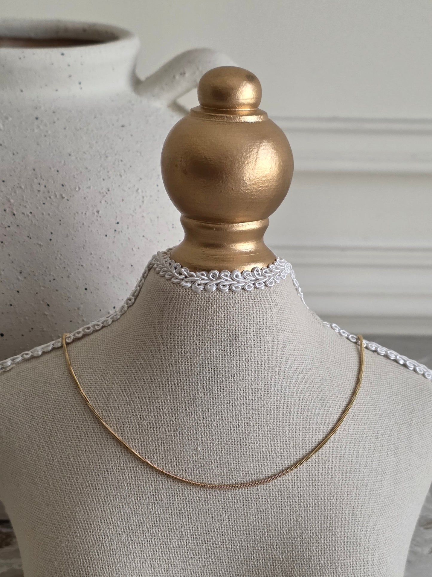 Gold plating stainless steel snake chain necklace