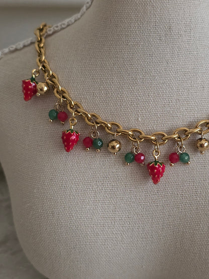 STRAWBERRY CHARM NECKLACE