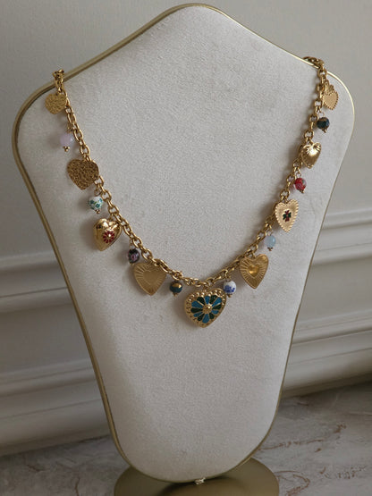 VINTAGE HEART CHARM NECKLACE