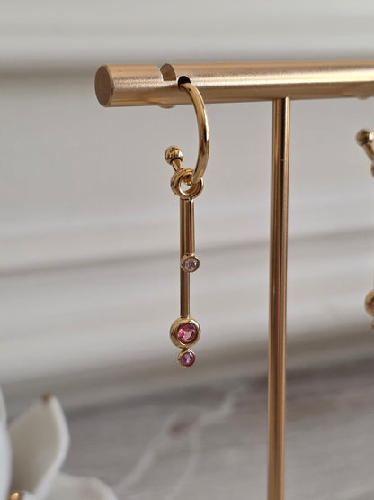 ALIYNA PINK HOOP EARRINGS