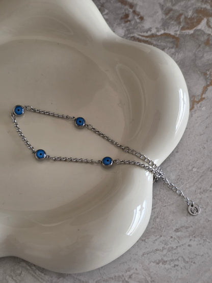 NAZAR EVIL EYE BRACELET SILVER