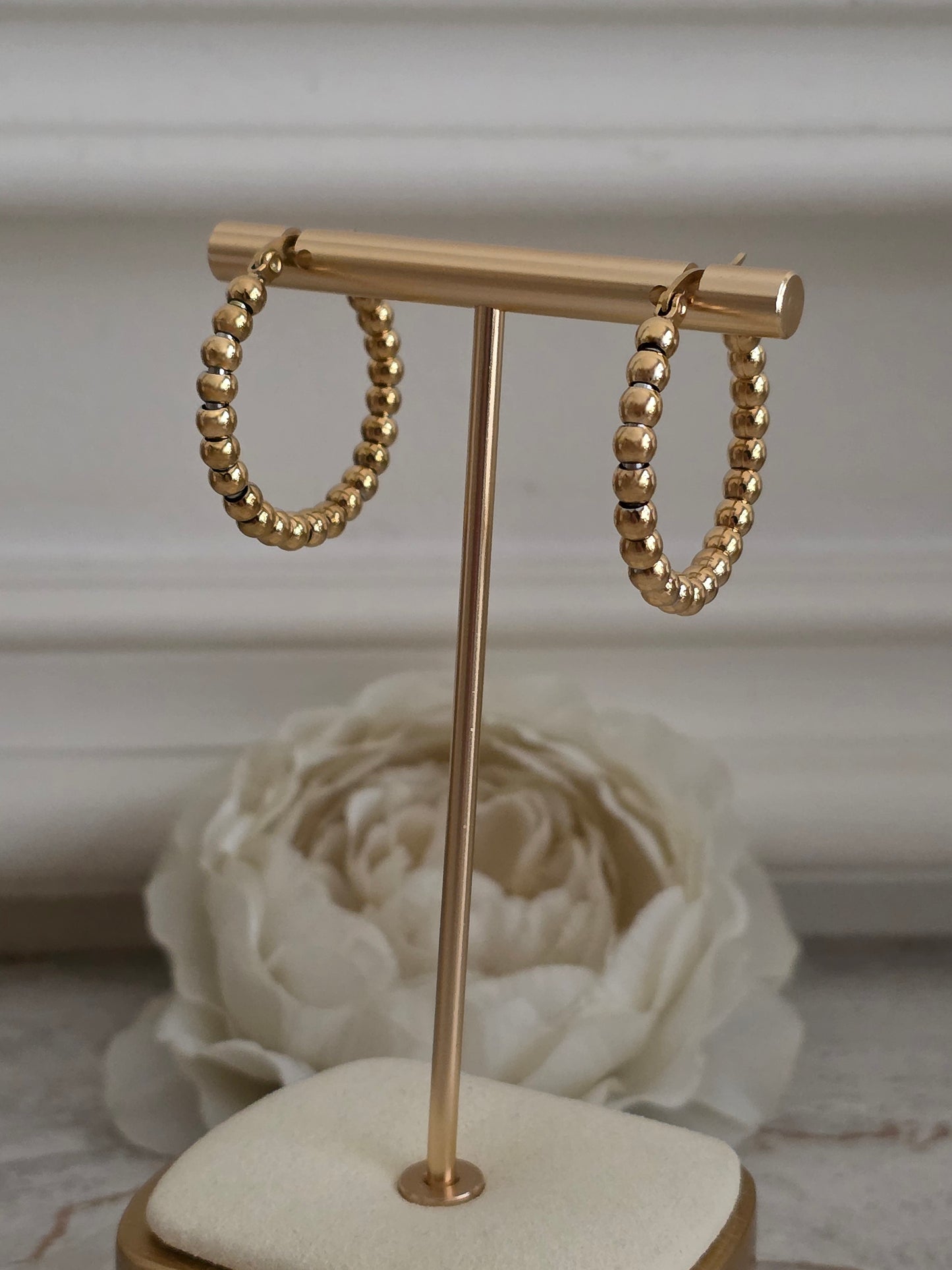 Gold Beaded earrings