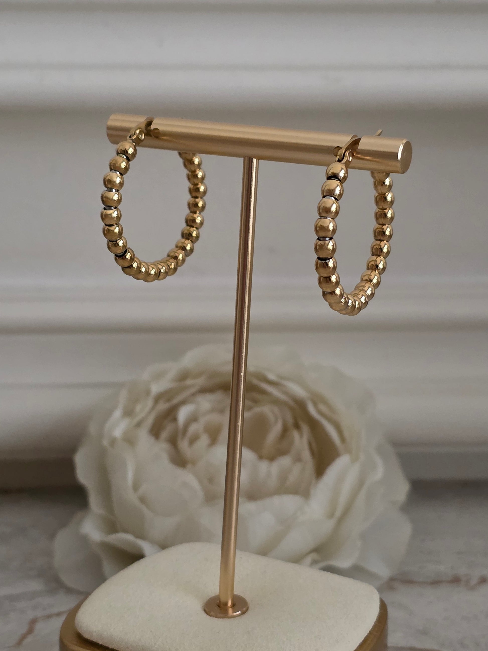 Gold Beaded earrings