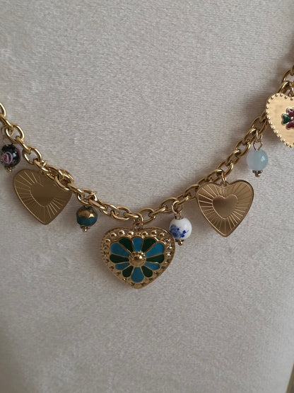 VINTAGE HEART CHARM NECKLACE