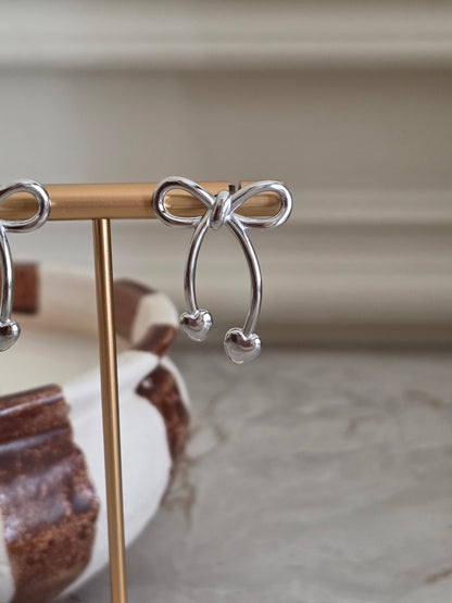 ELIANA BOW EARRINGS SILVER