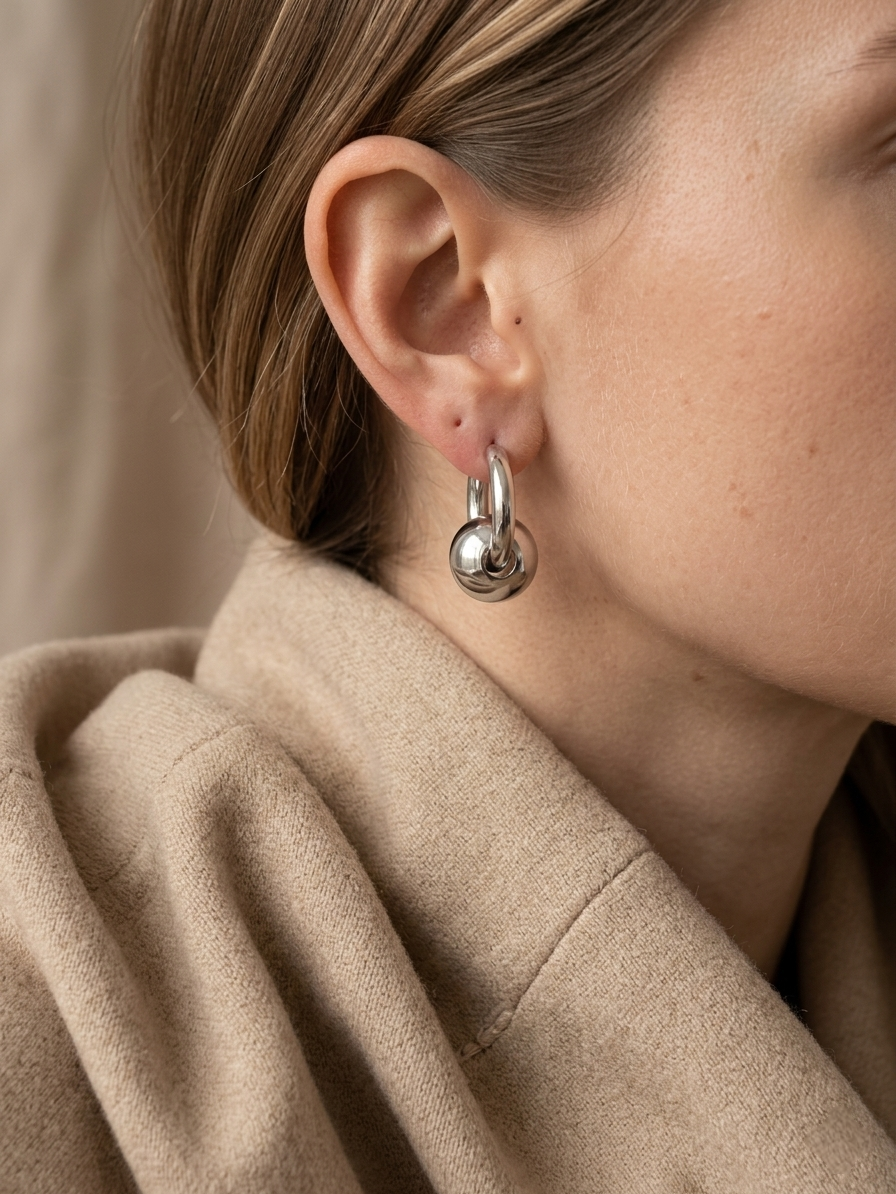 ANILA BALL HOOP EARRINGS