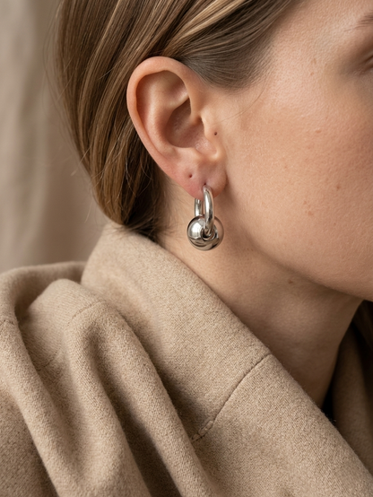 ANILA BALL HOOP EARRINGS