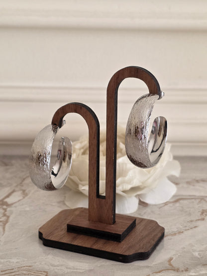 Statement silver hoop earrings 