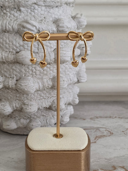 Gold statement bow earrings