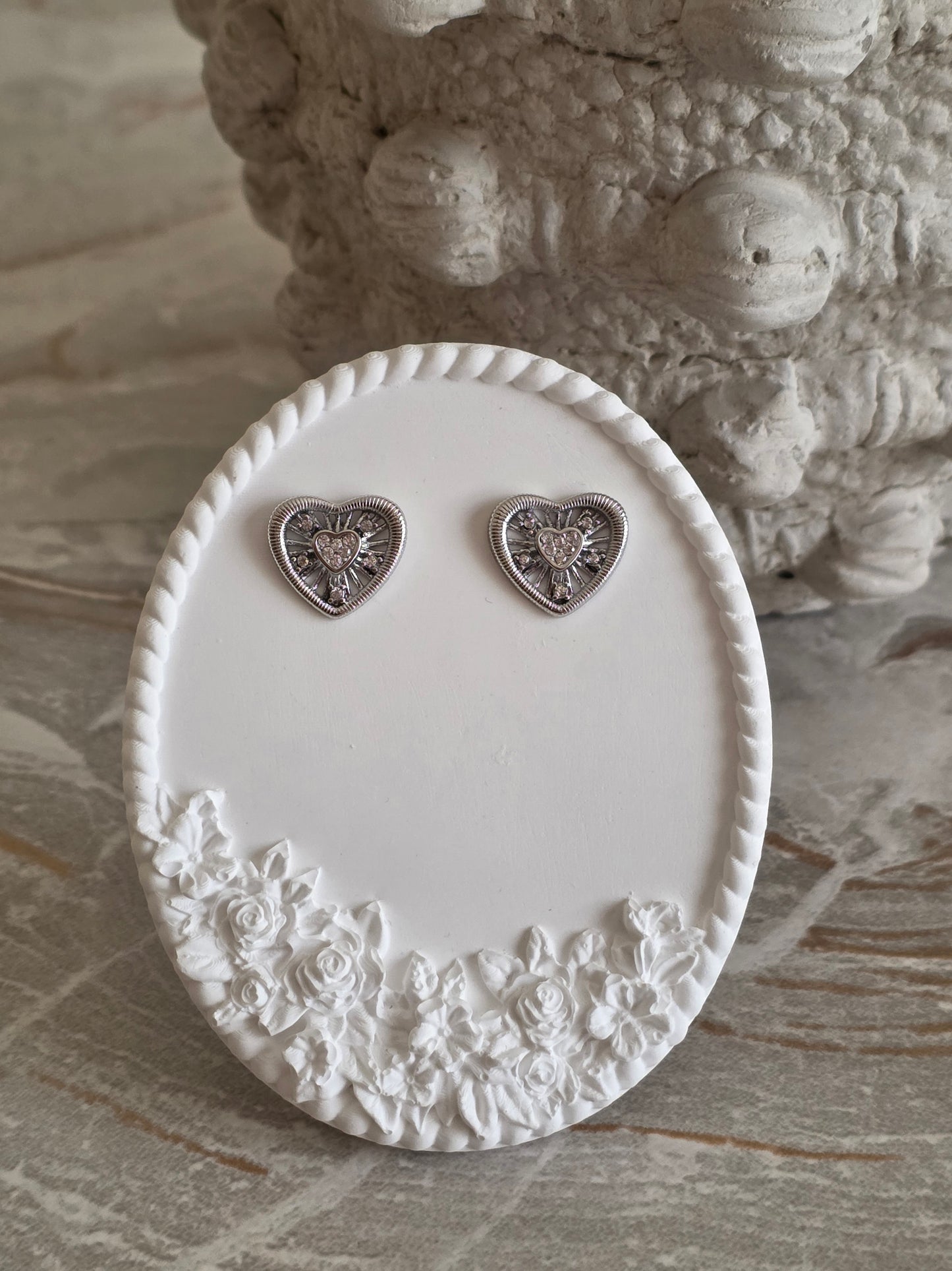 MELDA HEART EARRINGS SILVER