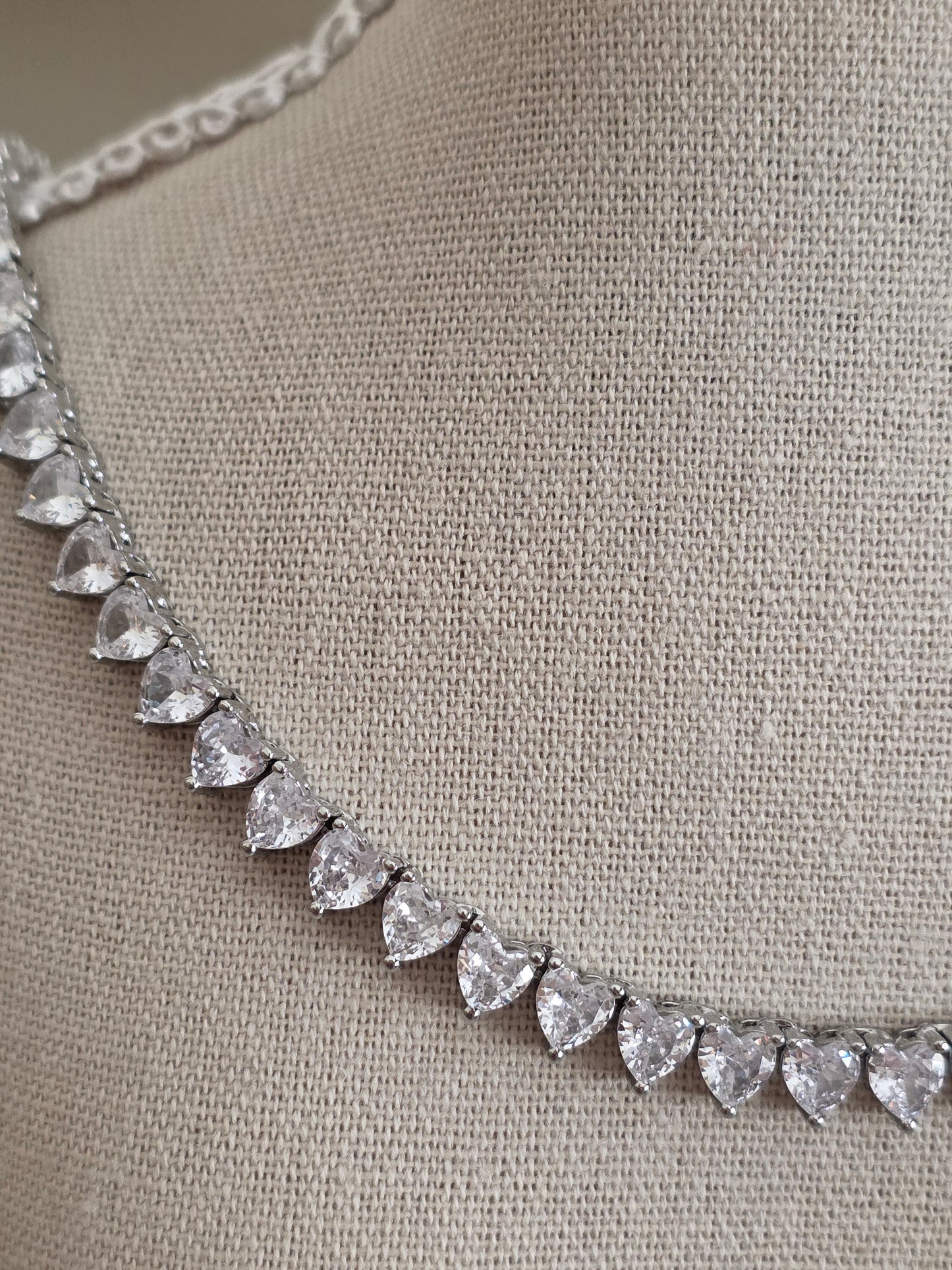 YAZ HEART TENNIS NECKLACE