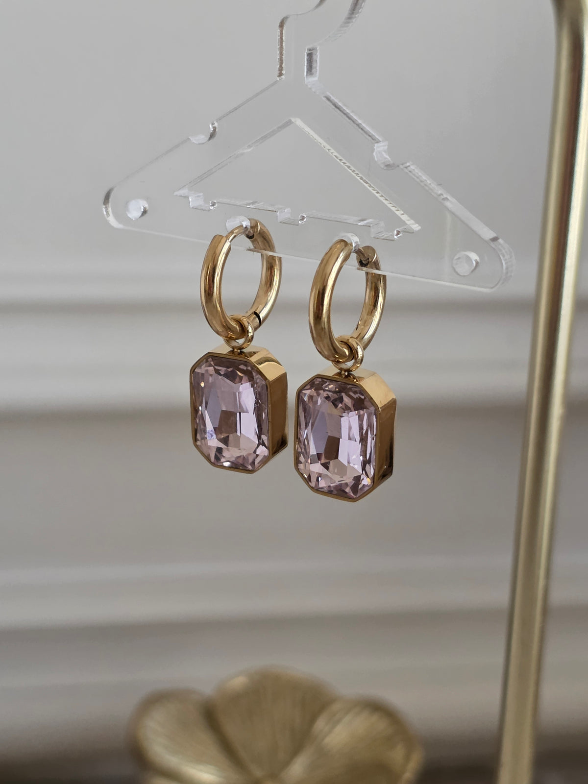 NIRA PINK HOOP EARRINGS