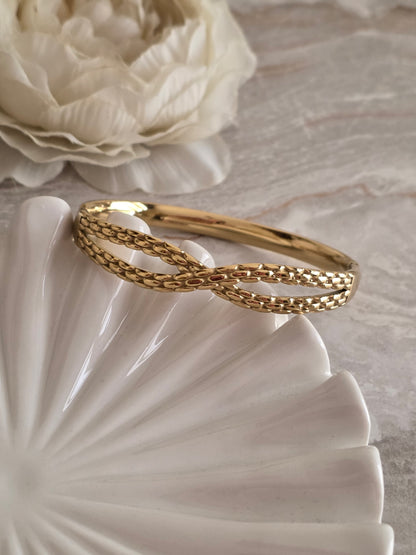 Gold twist bangle