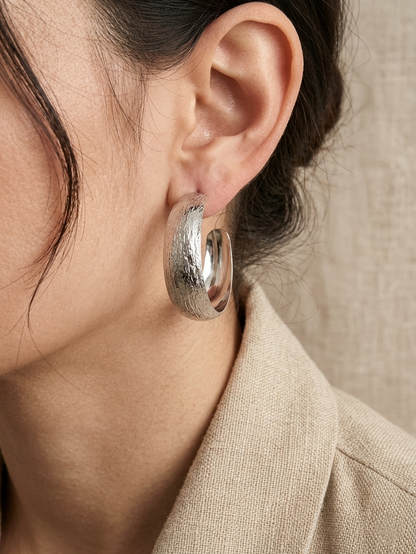 BELGIN HOOP EARRINGS SILVER