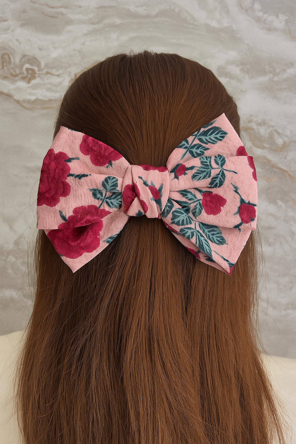 FLORAL ROMANCE BOW HAIR CLIP