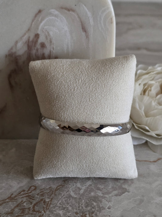 Silver hammered bangle