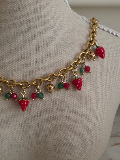 STRAWBERRY CHARM NECKLACE