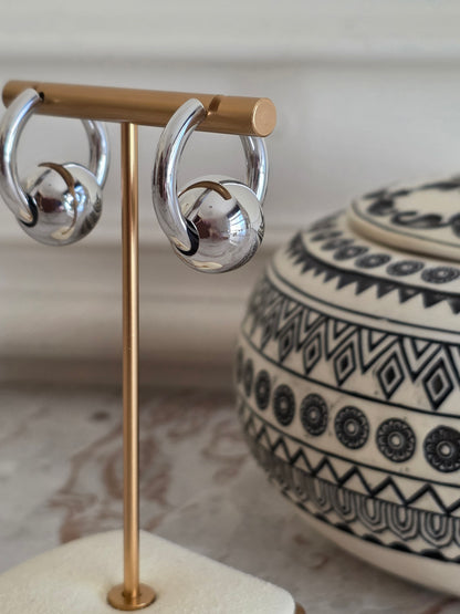 ANILA BALL HOOP EARRINGS