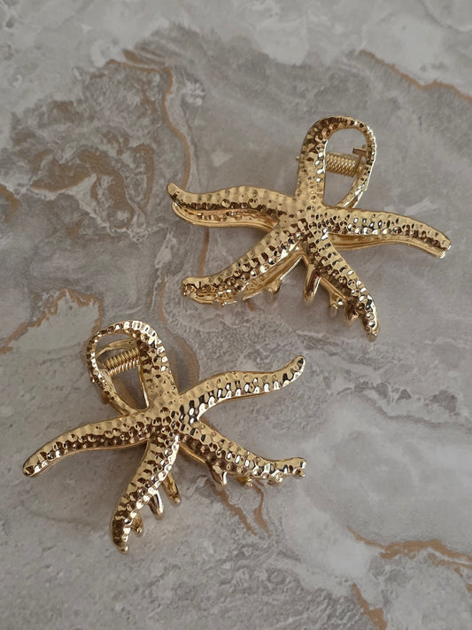 Gold Starfish Hair Claw