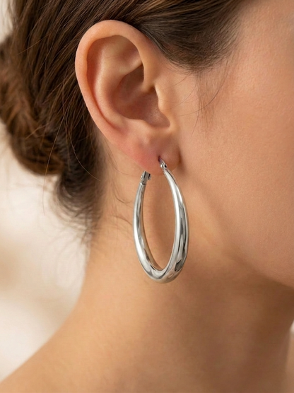 VERDA HOOP EARRINGS SILVER