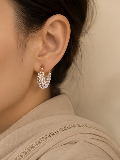MAYSA PEARL HOOP EARRINGS