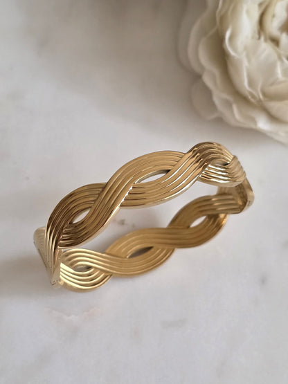 Gold Plated braid bangle