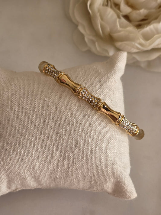 Gold Plated cubic zirconia bangle