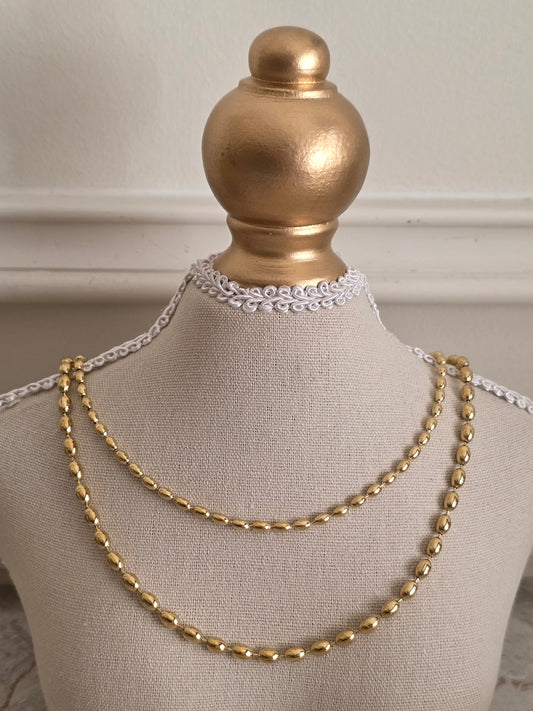 Gold double chain necklace