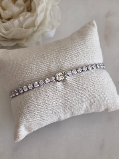 Cubic zirconia tennis bracelet