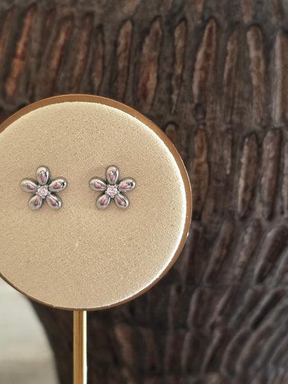 ASKIN FLOWER EARRINGS SILVER