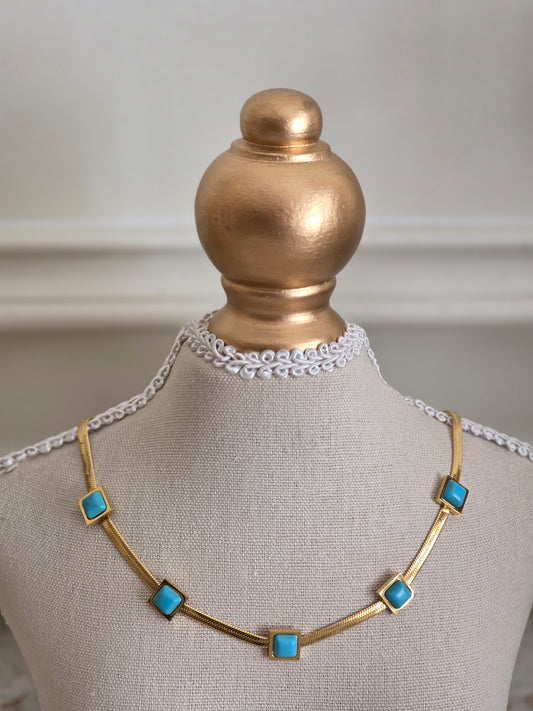 Gold turquoise necklace
