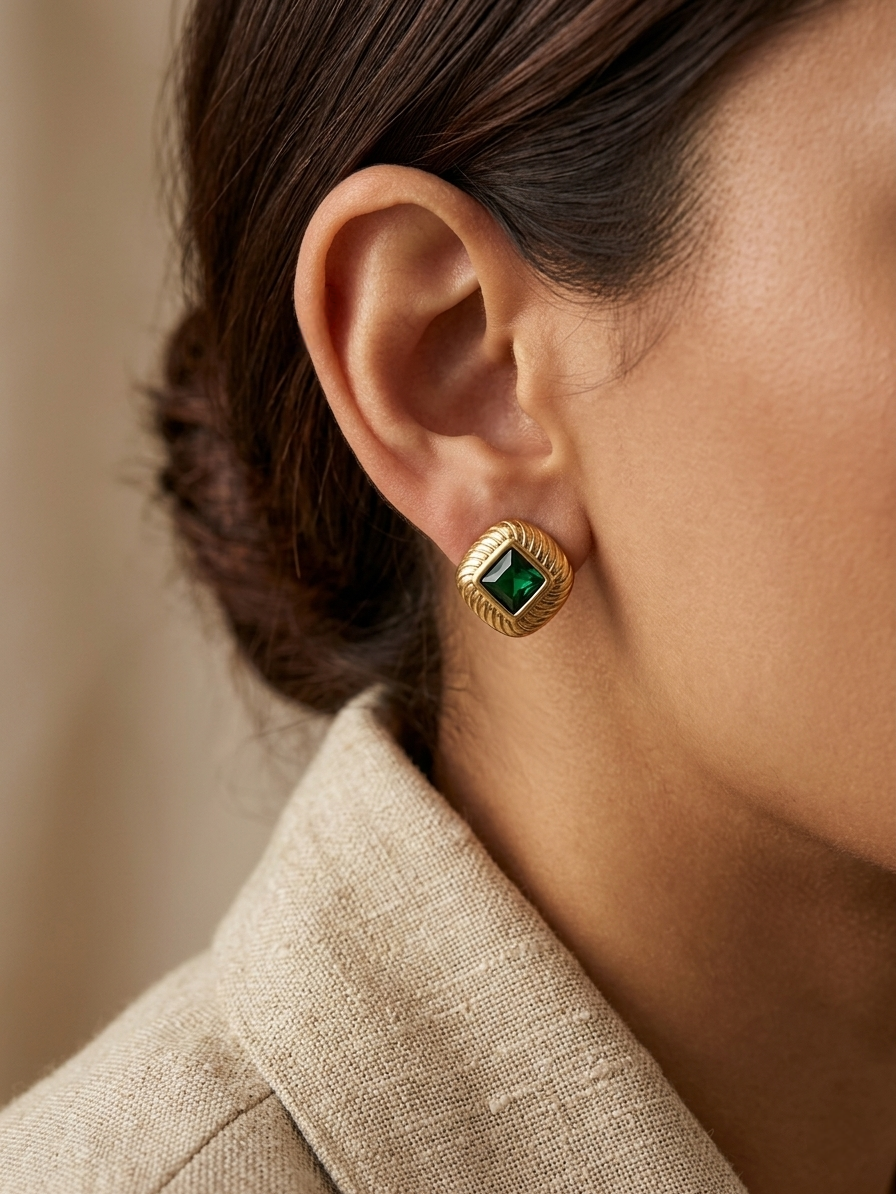 KARA SMALL BUTTON EARRINGS