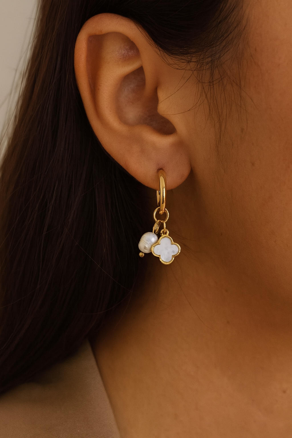DELAN PEARL CLOVER EARRINGS