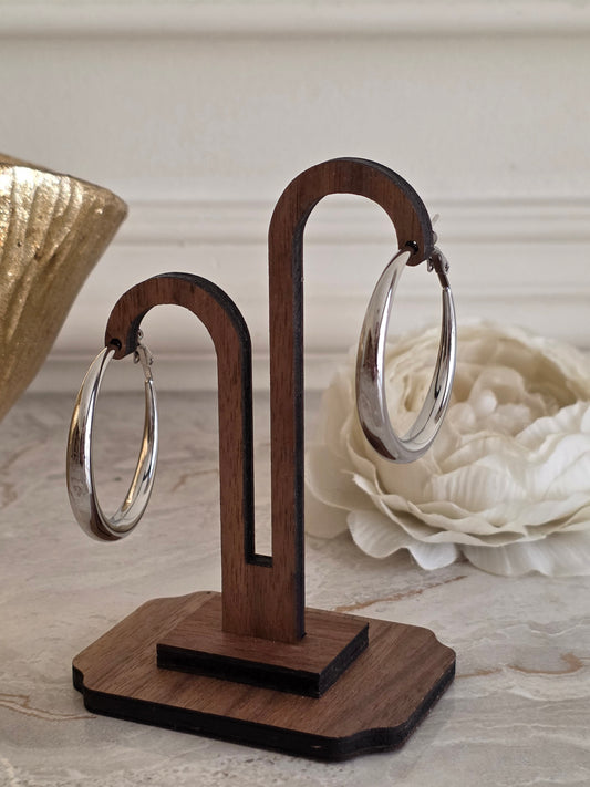 Large silver hoop earrings
