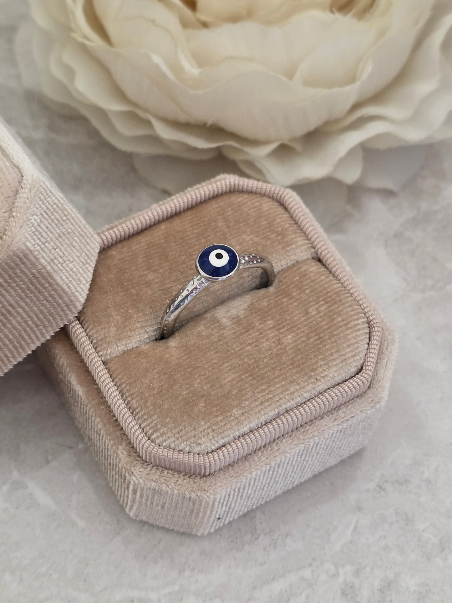 PIRIL EVIL EYE RING SILVER