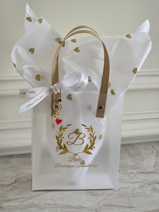 Small clear frosted tote gift bag