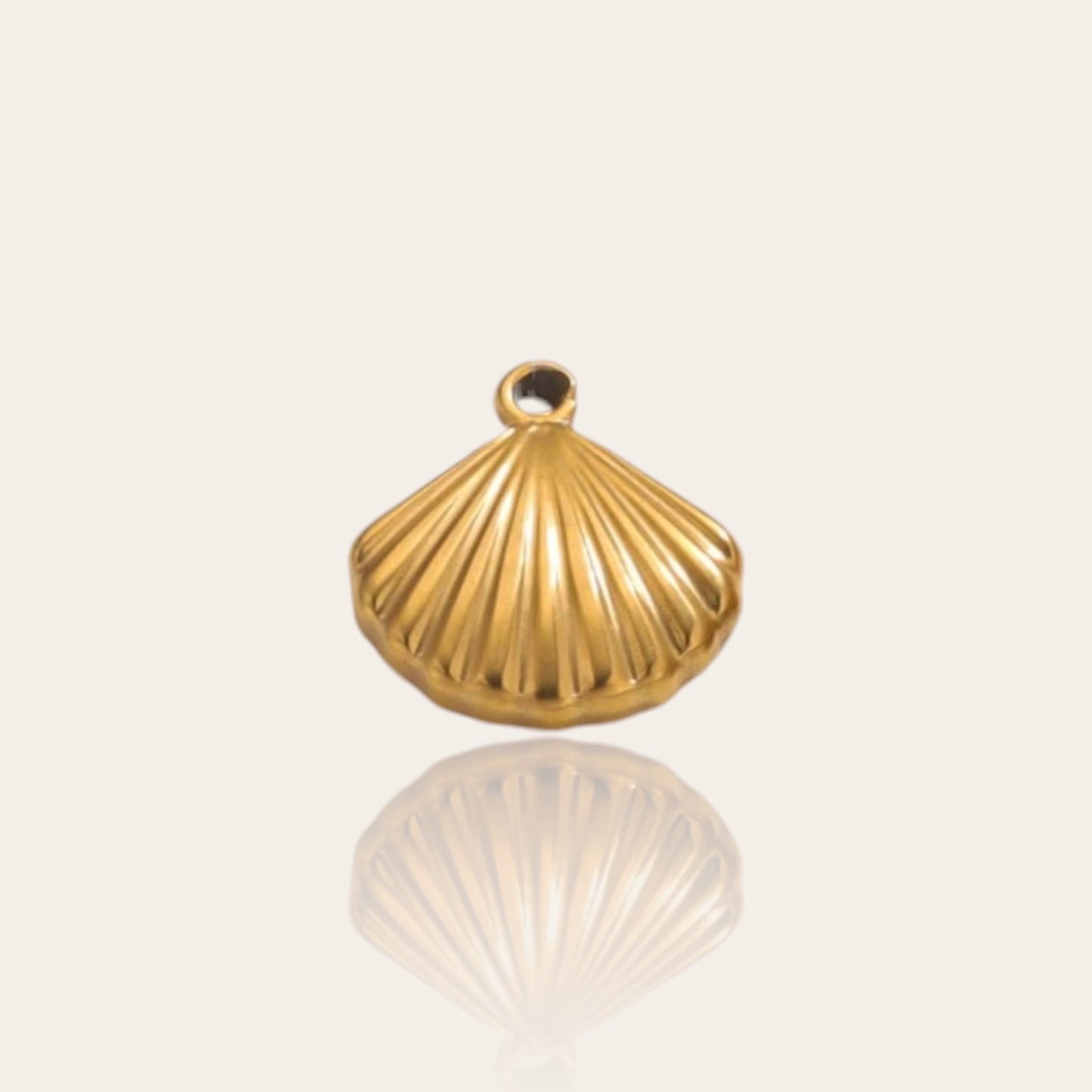 stainless steel gold plated shell charm